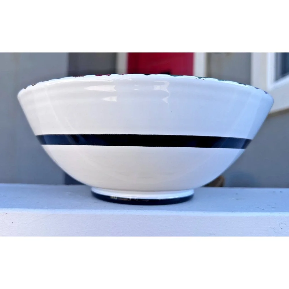 DERUTA BELLO Handmade SALAD SERVING BOWL / 9.75in / ITALY MAJOLICA / B Goldsmith